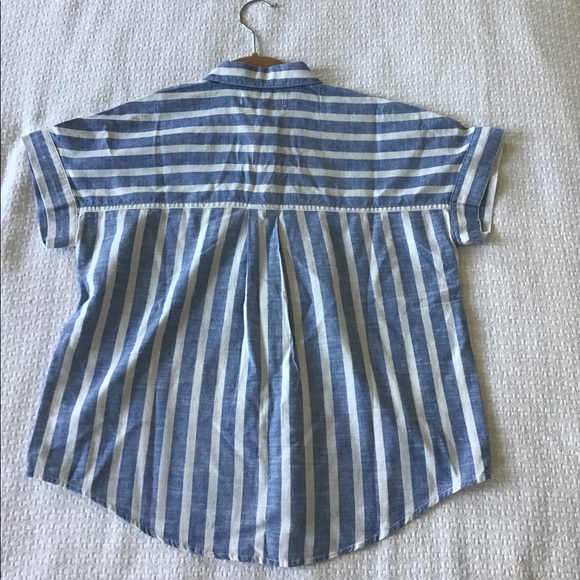 Madewell Cropped Button-Down Shirt in Stripe XS - Picture 4 of 8